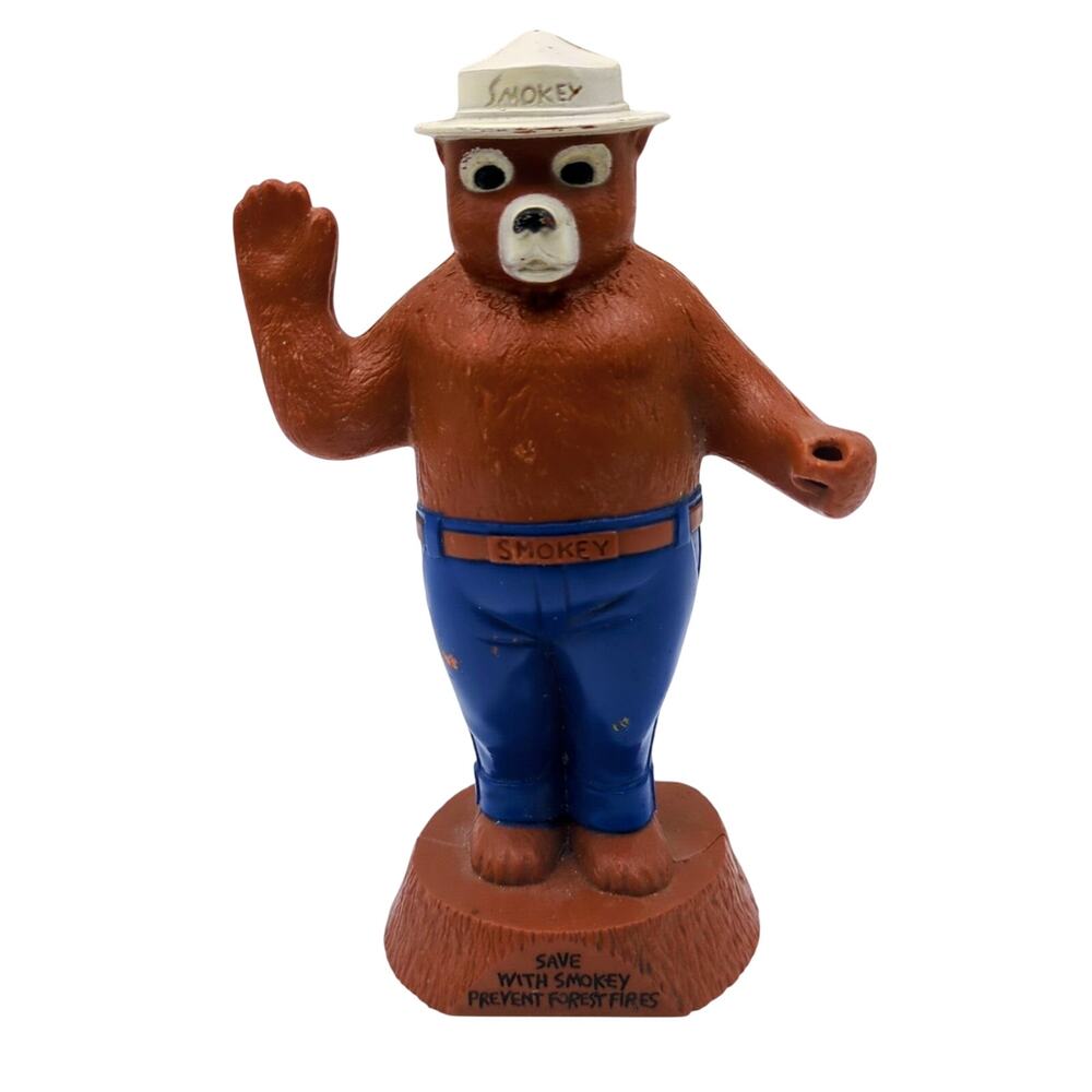 Vintage Smokey Bear Forest Fire Prevention Still Bank Piggy Bank Collectible 8"